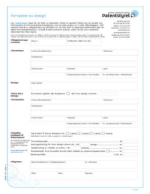Norwegian Design Renewal Form