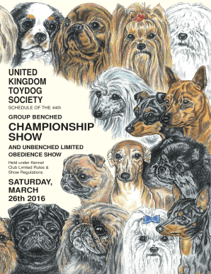 Fillable Online Group Benched Championship Show Higham Press Ltd
