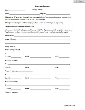 Purchase Request Form