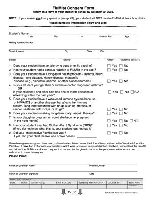 FluMist Consent Form