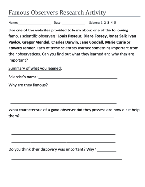 Famous Observers Research Activity