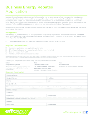 Business Energy Rebates Application