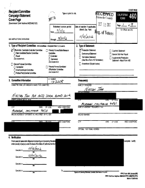 California Campaign Statement Form 460