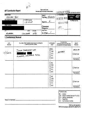 California Contribution Report Form 497