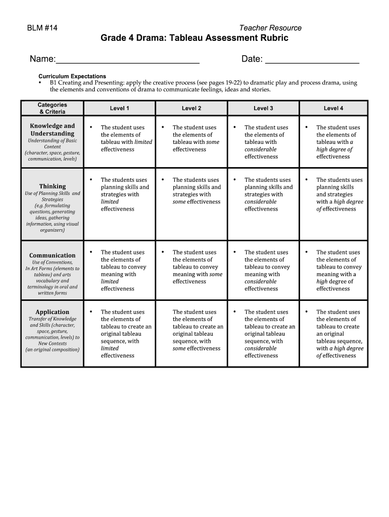 presentation rubric grade 4