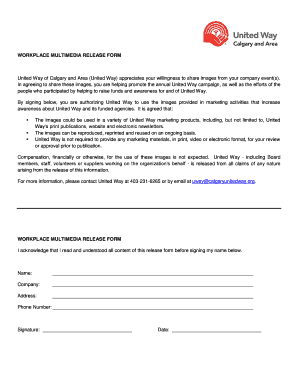 Workplace Multimedia Release Form