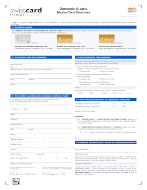 Domanda di carta MasterCard Business