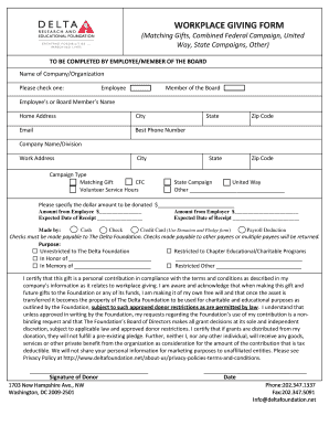 Workplace Giving Form