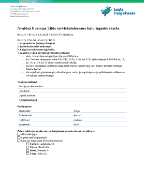 EU Healthcare Reimbursement Claim Form