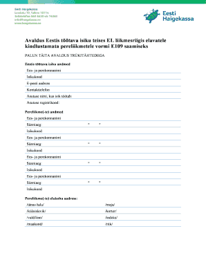 E109 Form for Uninsured Family Members