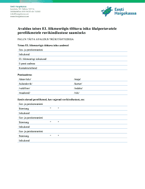Application for Health Insurance for Dependents of a Person Working in Another EU Member State
