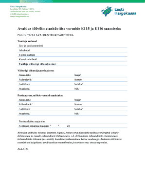 Application for Disability Compensation Forms E115 and E116
