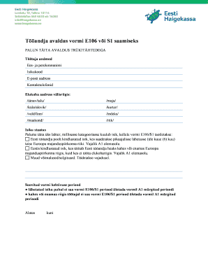 Employer Declaration for E106 or S1 Form