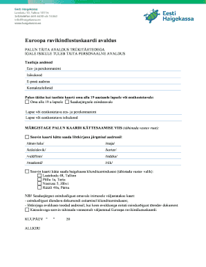 European Health Insurance Card Application