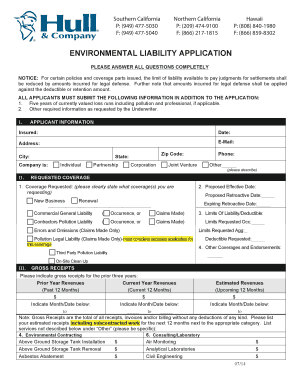 Environmental Liability Application