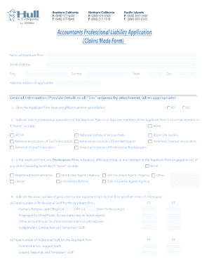 Accountants Professional Liability Application