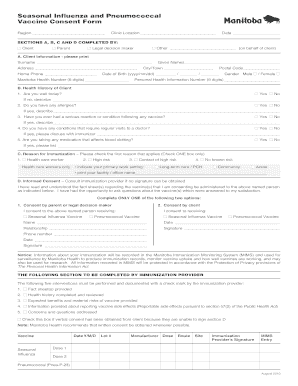 Seasonal Influenza and Pneumococcal Vaccine Consent Form