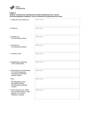 Estonia Exceptional Drug Compensation Form