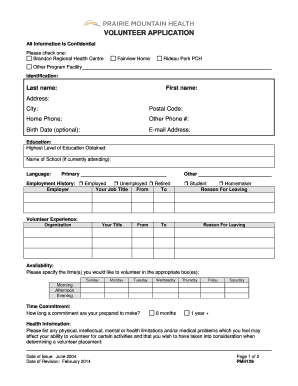 Volunteer Application Form