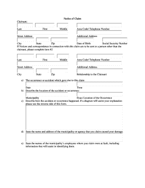 Notice of Claim