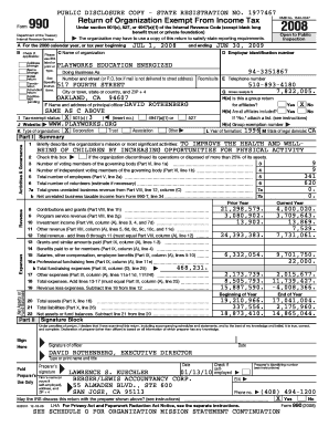 Form 990 Tax Exemption Application