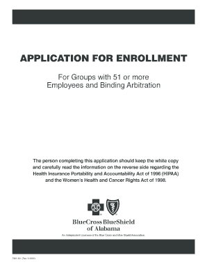 Blue Cross and Blue Shield Enrollment Form