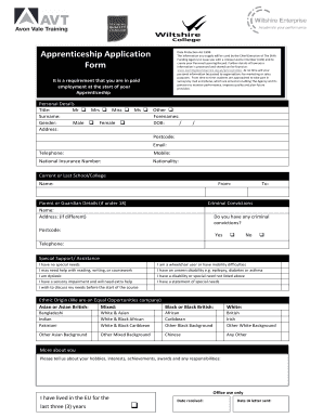 Apprenticeship Application Form