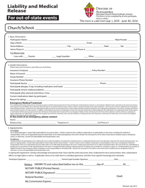 Liability and Medical Release Form