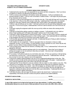 STUDENT BEHAVIOR CONTRACT 2 - phsperrytonisdorg - phs perrytonisd