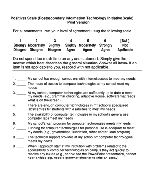 Postsecondary Information Technology Initiative Scale