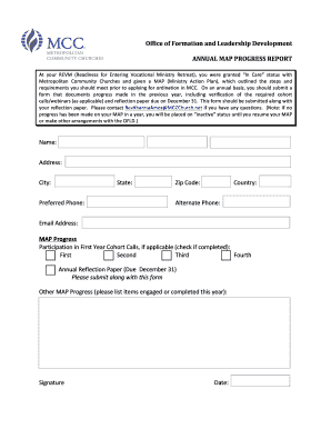 MAP Progress Report - Office of Formation and Leadership