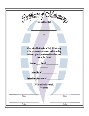Marriage Certificate Template