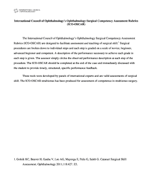 ICO-OSCAR Strabismus Surgical Competency Assessment