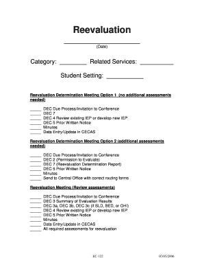 Education Reevaluation Form