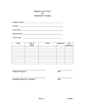 Request Leave Time for Educational Training