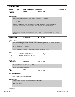 Facility Staff Questionnaire