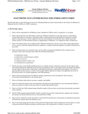 EDI Enrollment Form for Medicare Claims