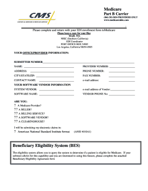 Medicare EDI Enrollment Form
