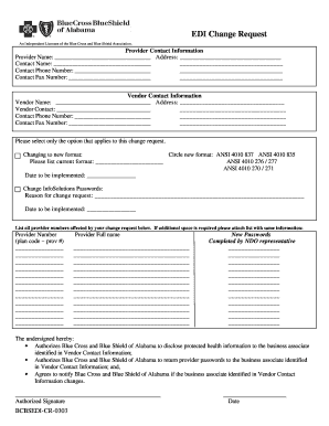 EDI Change Request Form