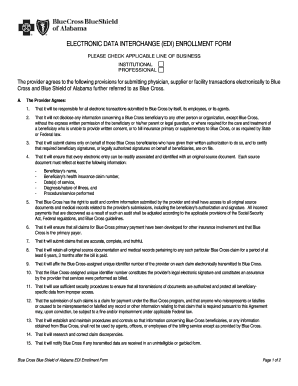 Blue Cross EDI Enrollment Form