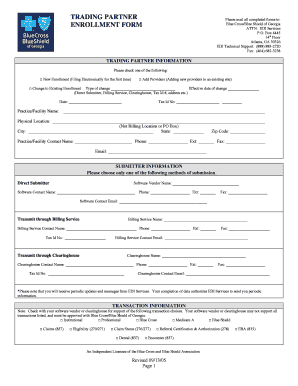 Blue Cross/Blue Shield of Georgia Enrollment Form