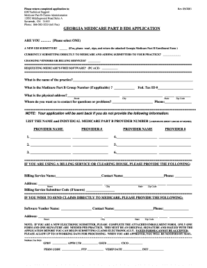 Georgia Medicare Part B EDI Application