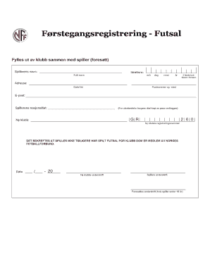 First-Time Registration - Futsal