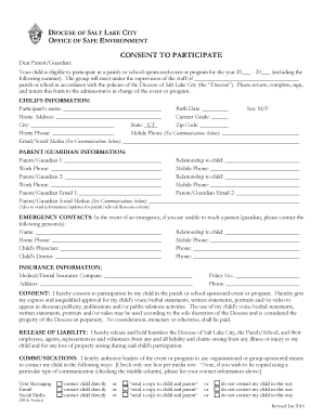 Diocese of Salt Lake City Consent to Participate