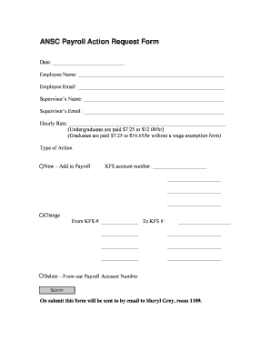 134 Printable Payroll Change Form Templates Fillable Samples In Ansc Payroll Action Request Form Umd