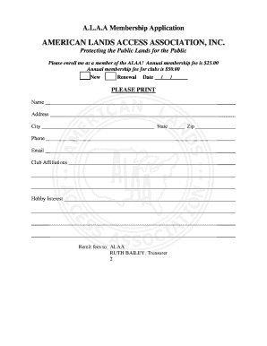 ALAA Membership Application