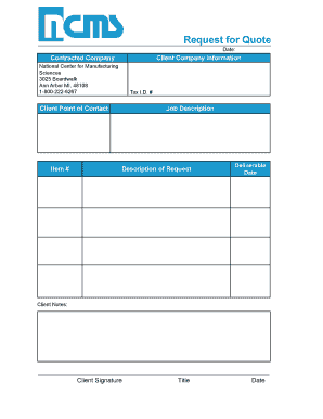 Request for Quote Form