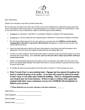 Delta Toronto East Cash Payment Agreement