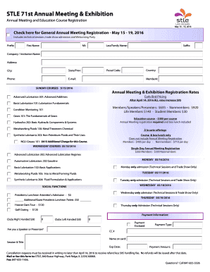 STLE Annual Meeting Registration Form