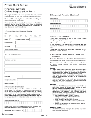 Wealthtime Online Registration Form